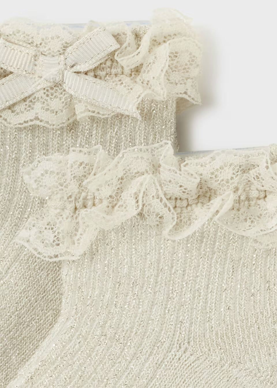 Premium Lace Top Baby Socks | Champagne Elegance