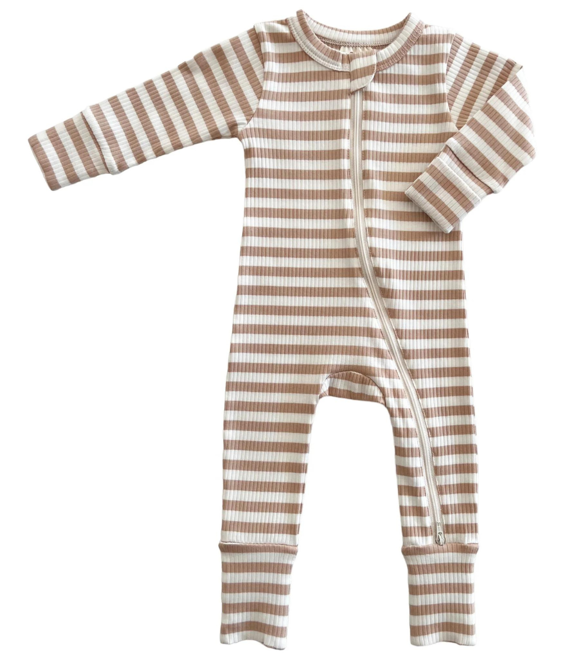 Premium Organic Ribbed 2-Way Zip Romper | Ultimate Comfort & Style