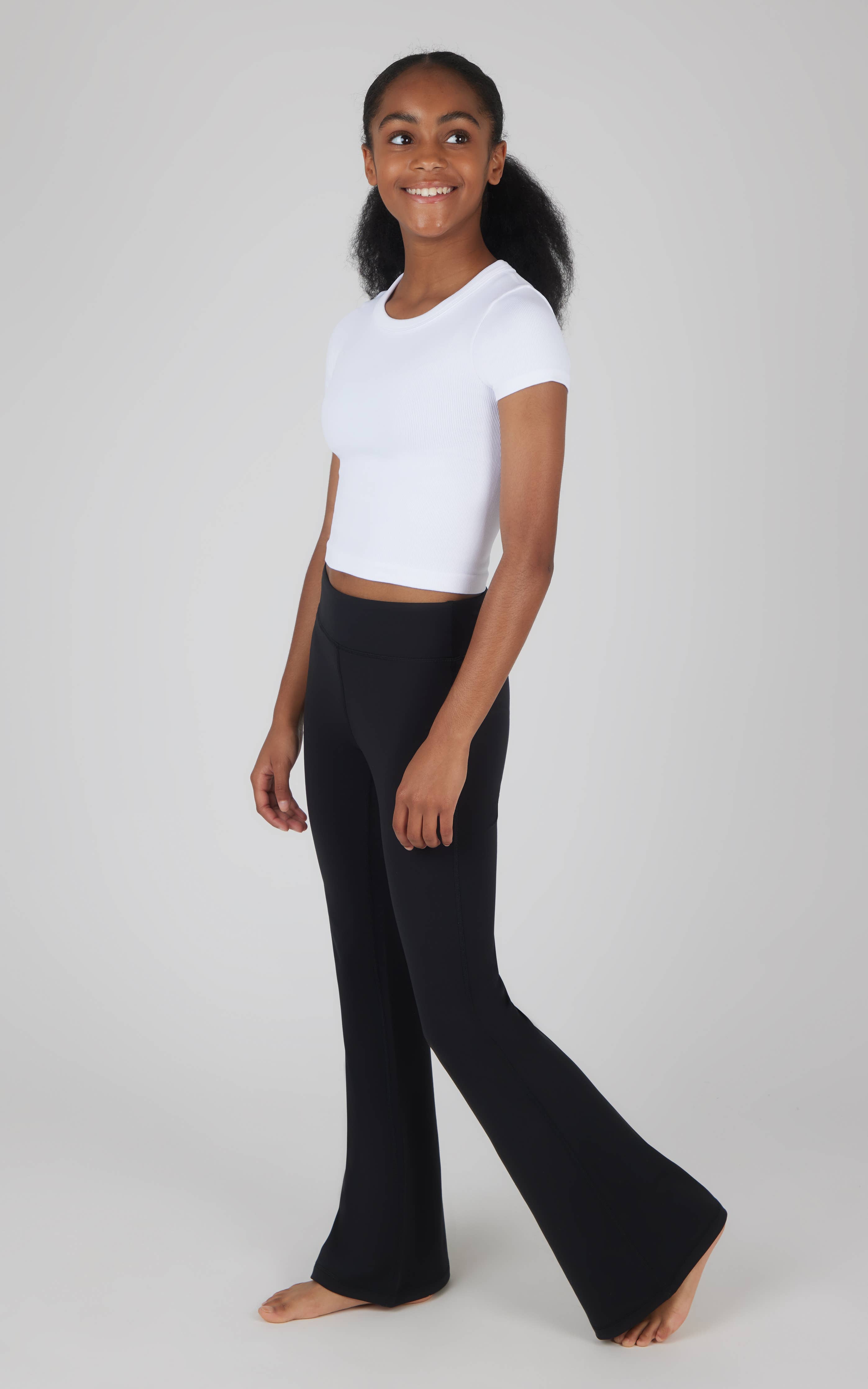 Premium Everyday High Rise Flared Leg Pants | Ultimate Black
