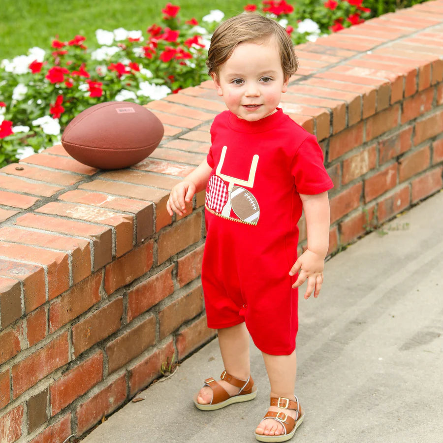 Premium TouchDown Romper - Ultimate Summer Red