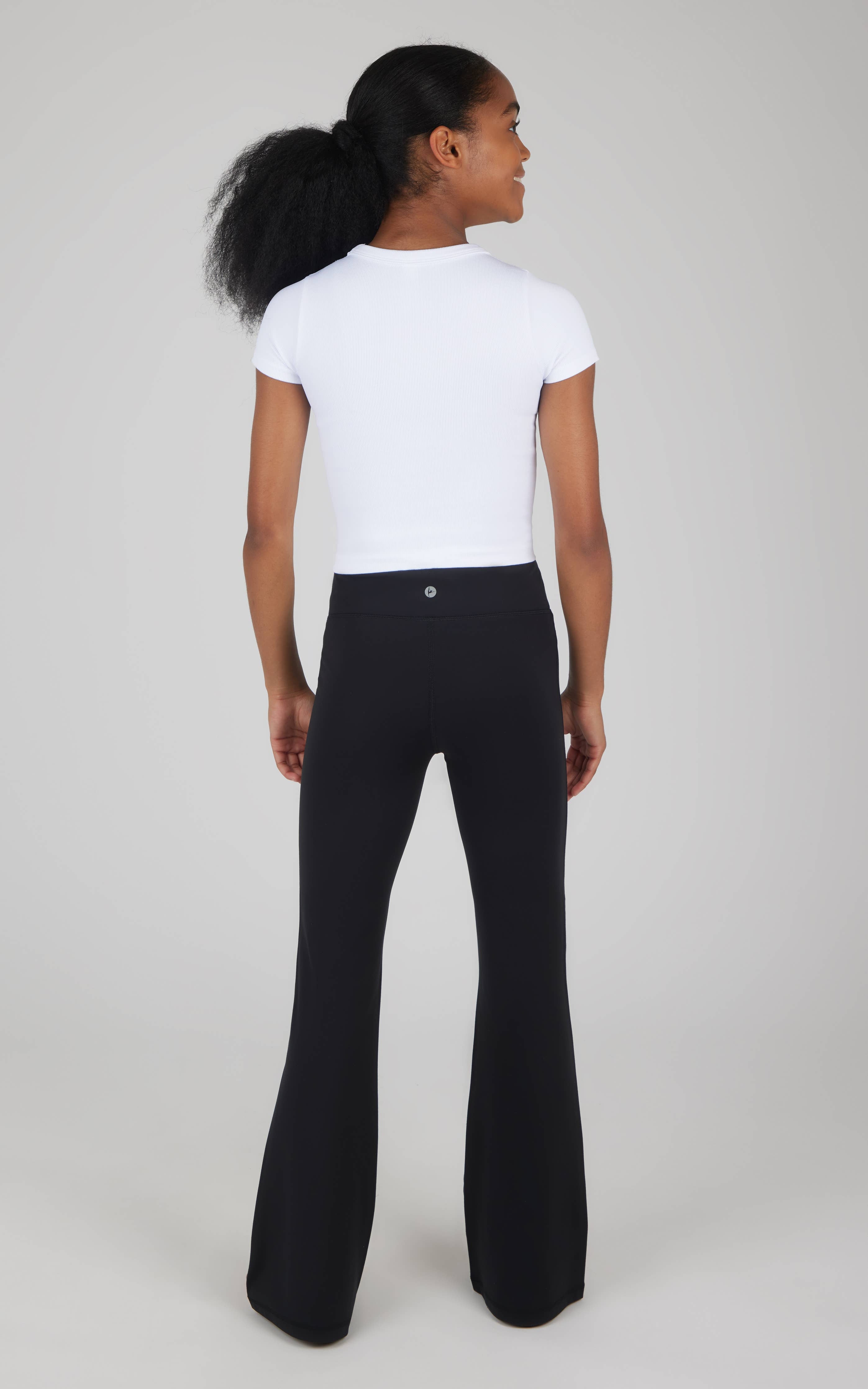 Premium Everyday High Rise Flared Leg Pants | Ultimate Black