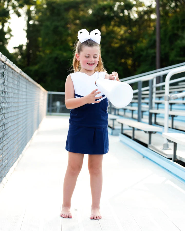 Premium Cheer Uniform Skort Set | Navy & White | Ultimate Game Day Outfit
