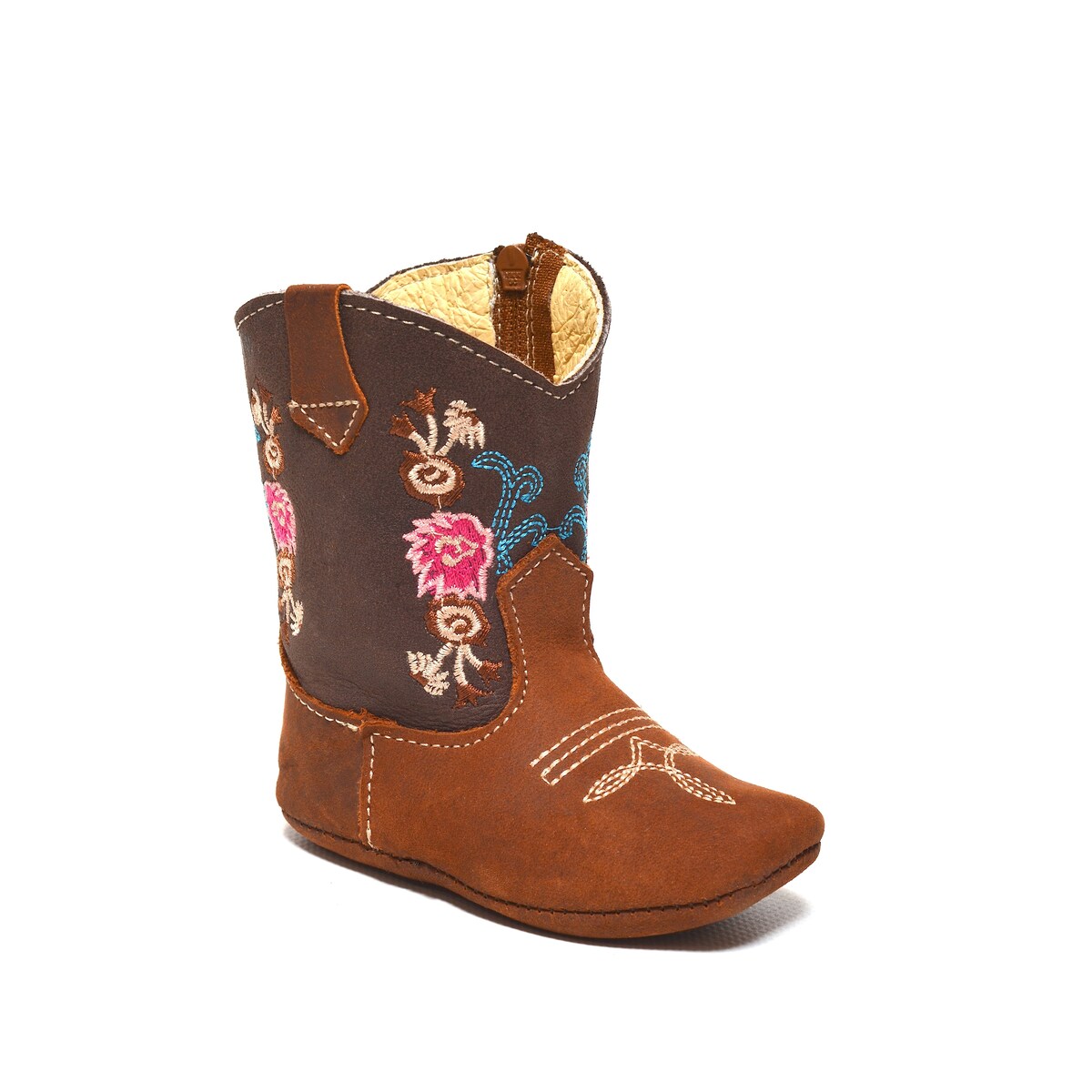 RedHawk Boot Co. Premium Little Cowpokes Square Toe Booties in Tan - Ultimate Comfort for Tiny Cowboys