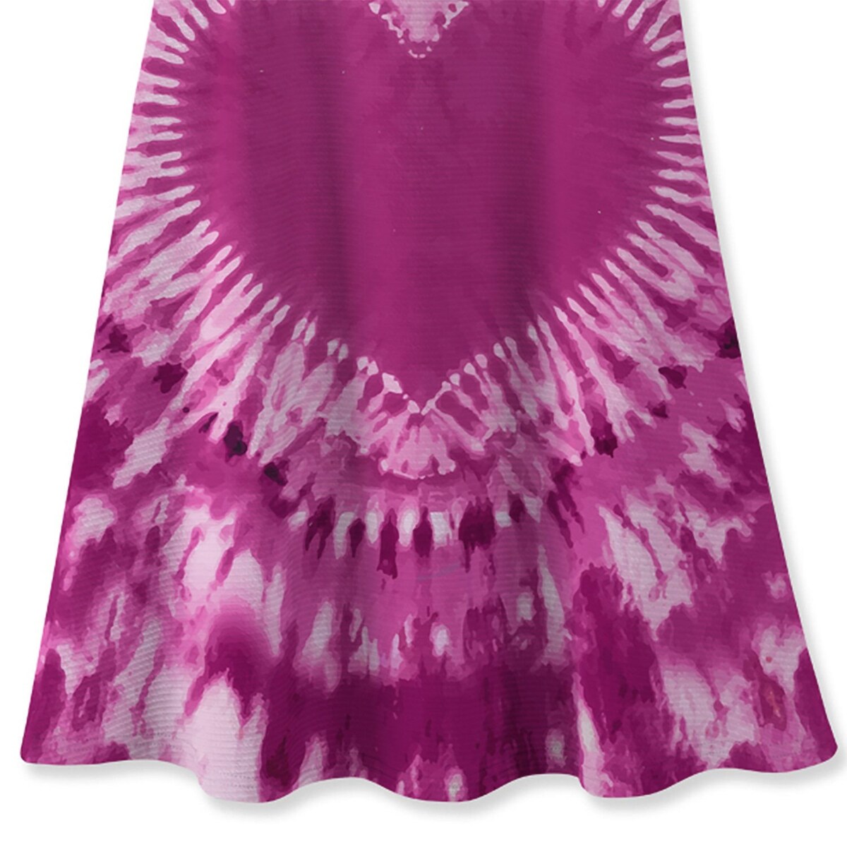 Premium Pink Tie-Dye Heart Print Shift Dress for Kids