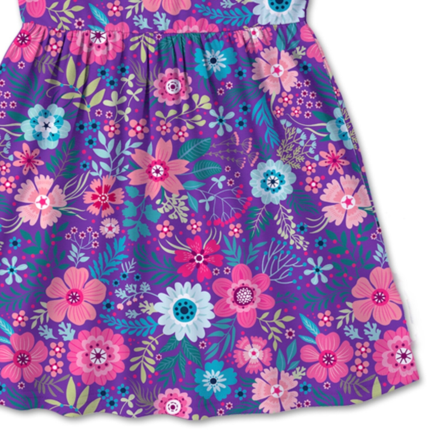 Ultimate Floral Elegance Tank Dress - Purple & Pink