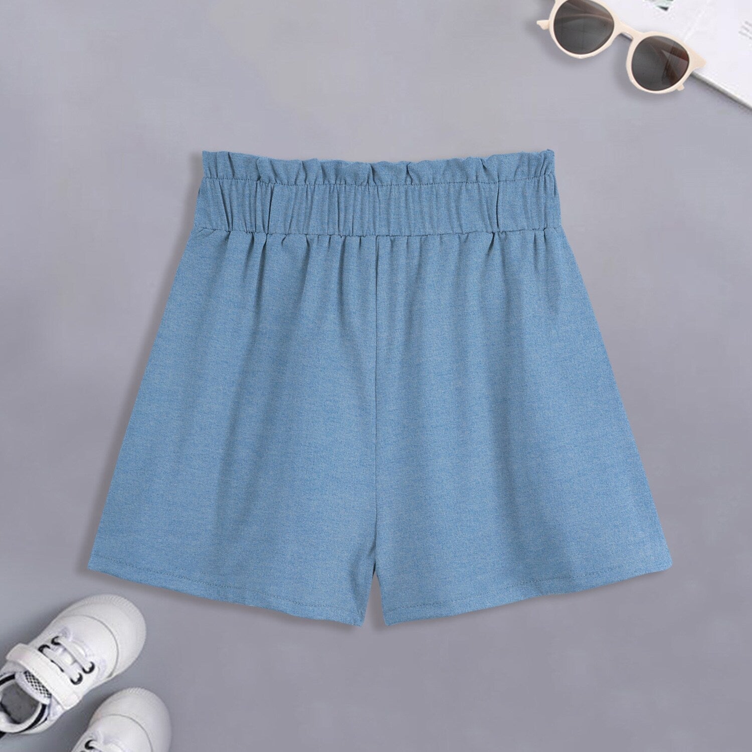 Premium Blue Bow-Accent Shorts - Ultimate Comfort & Style