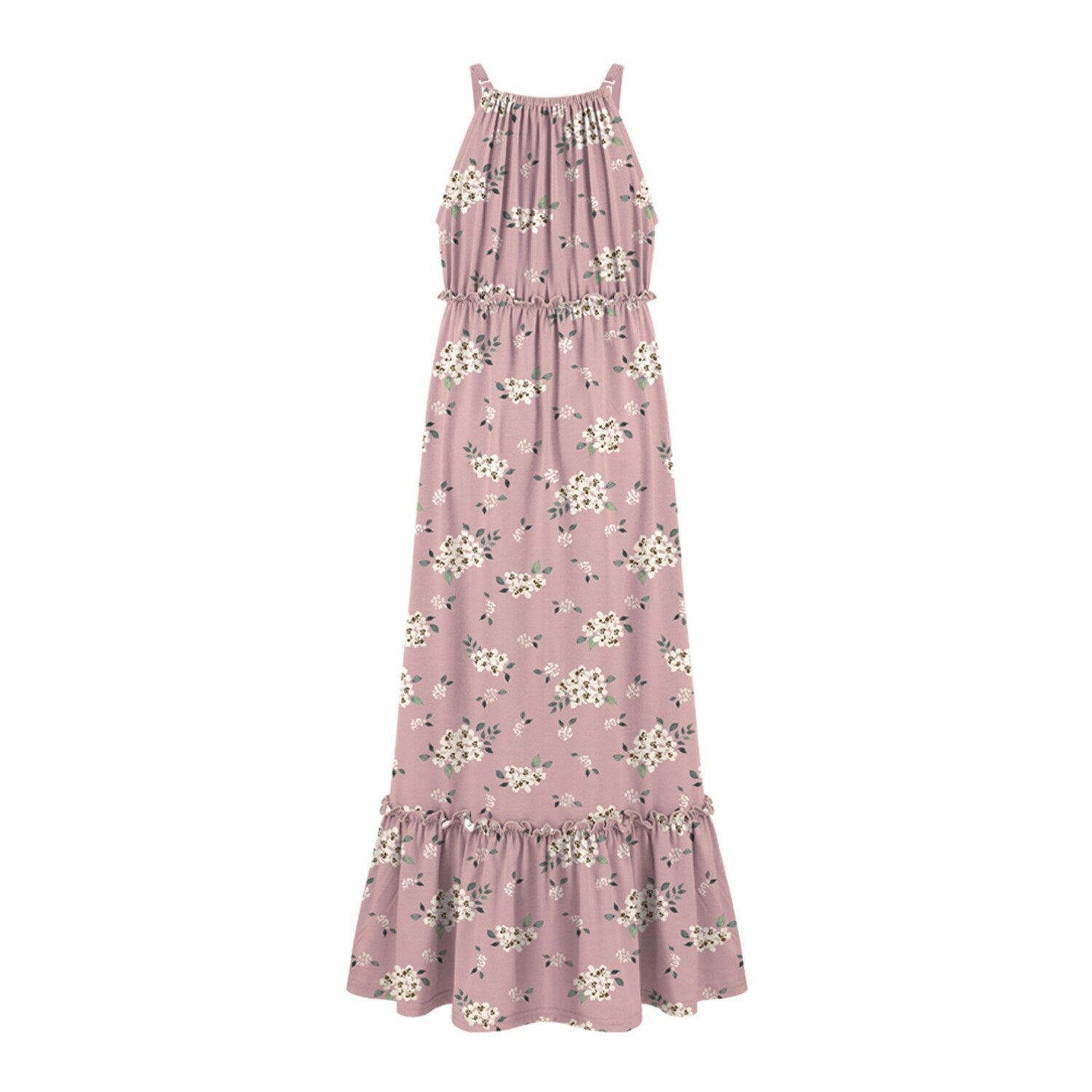 Premium Dusty Pink Floral Tiered Maxi Dress - Ultimate Summer Style