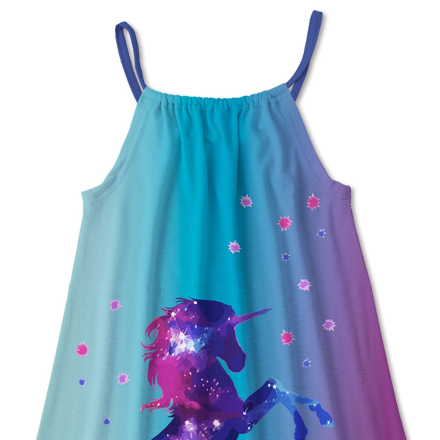 Premium Unicorn Ombre Tank Dress - Blue & Purple