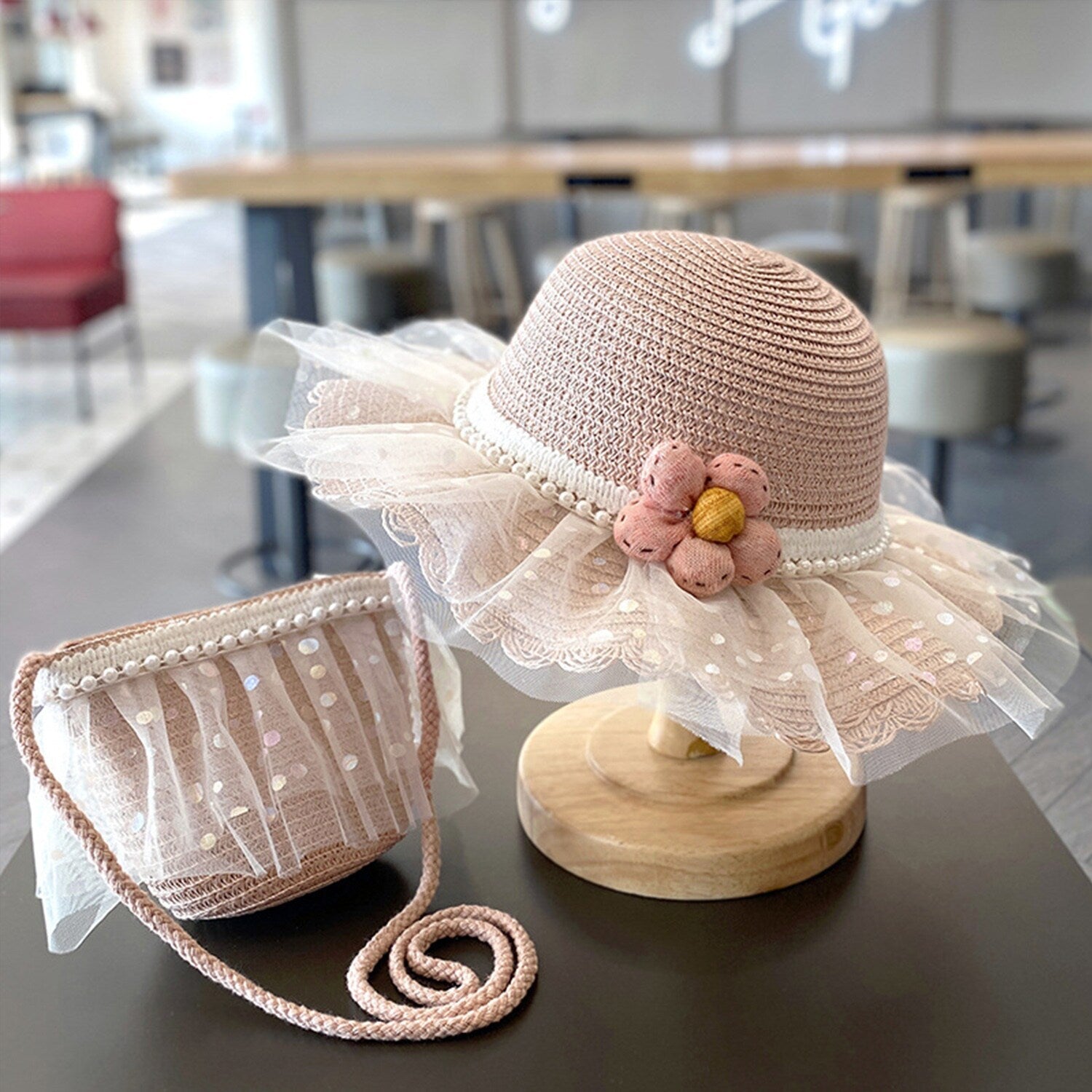 Premium Pink Floral Tulle Sun Hat - Ultimate UV Protection