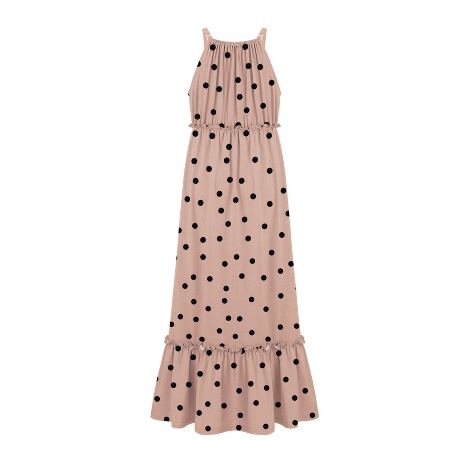 Ultimate Pink Polka Dot Tiered Maxi Dress - Premium Style & Comfort