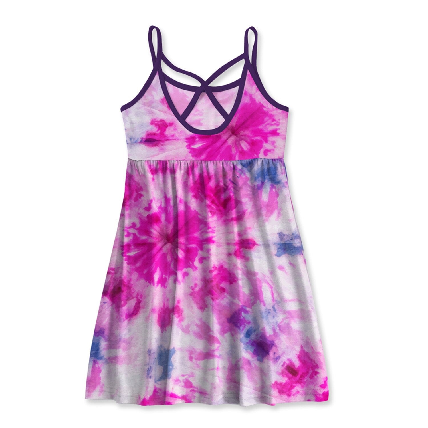 Premium Pink Tie-Dye A-Line Dress - Versatile & Stylish