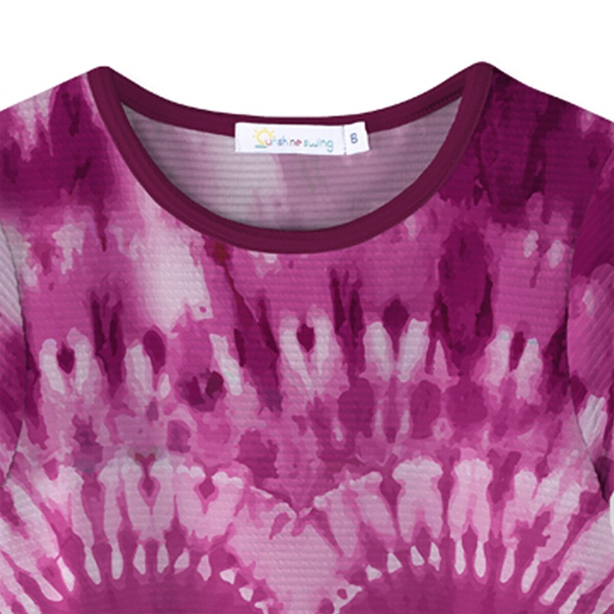 Premium Pink Tie-Dye Heart Print Shift Dress for Kids