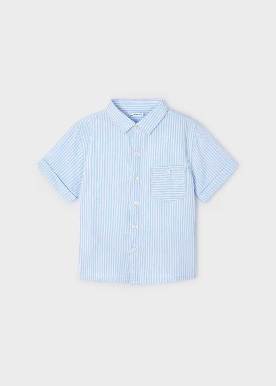 Premium Striped Button-Down Shirt | Soft Powder Blue